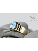 Žiedas Vintažiniai papuošalai Aquamarine 14k geltonas auksas vrc007y-aq Art Deco Rusiškas SSRS sovietinis stilius